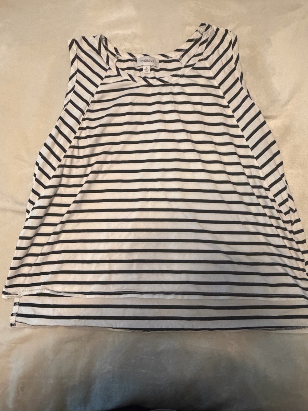 Evereve Women's Black & White Striped Tank